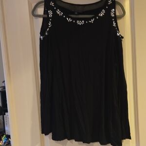 INC Cold Shoulder Long Sleeve Cotton Top